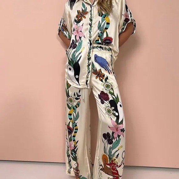 Commense‎ Floral Print Pants Set size XS - Picture 2 of 12